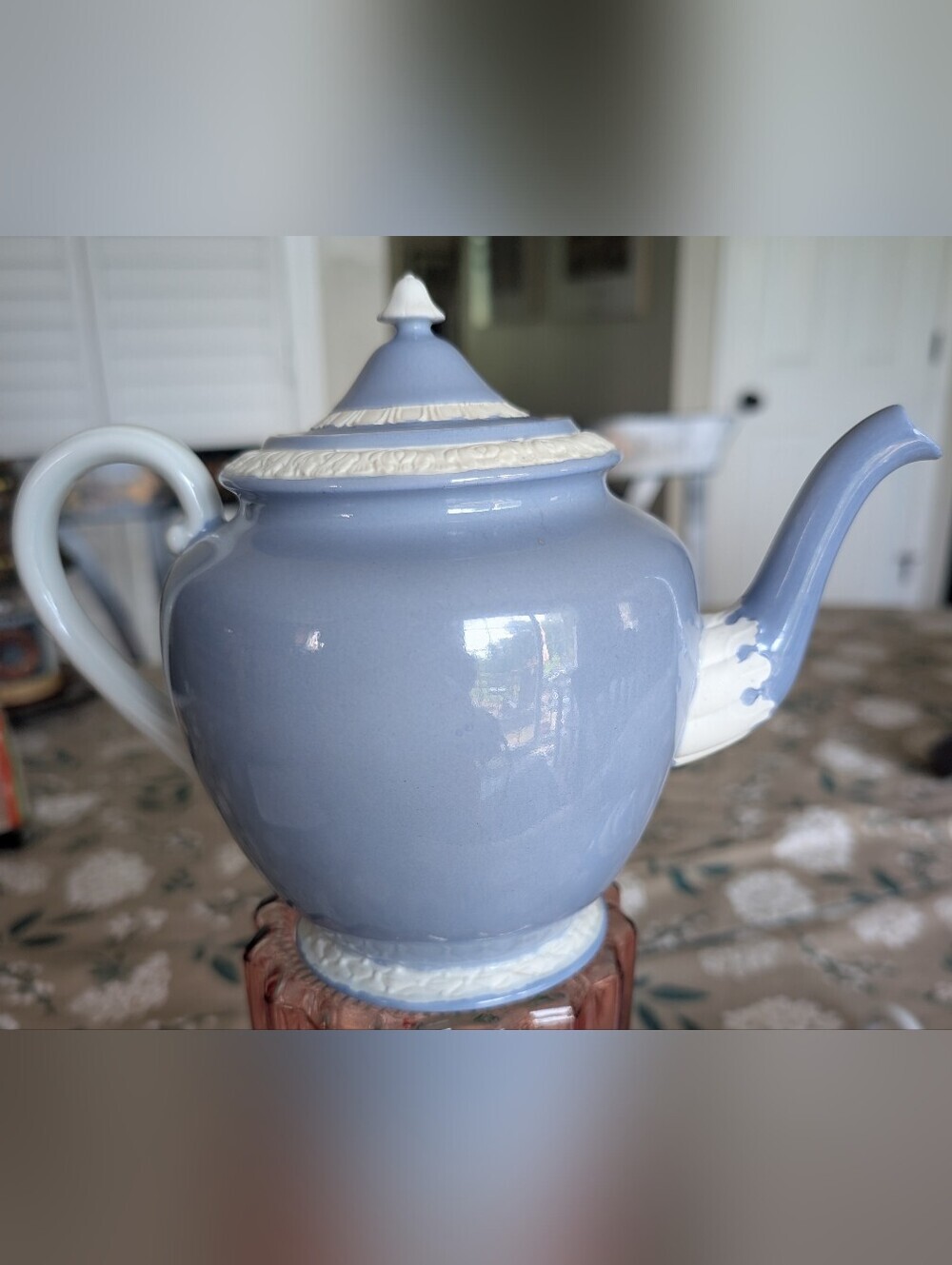 Union T Musterschulz Blue Relief Ceramic Teapot Set - Picture 3 of 15